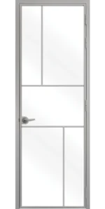 Стъклена интериорна врата Lusso L-10, каса Сив Мат