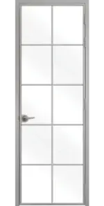 Стъклена интериорна врата Lusso L-3, каса Сив Мат