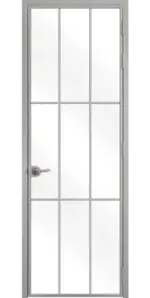Стъклена интериорна врата Lusso L-5, каса Сив Мат
