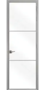 Стъклена интериорна врата Lusso L-7, каса Сив Мат