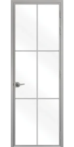 Стъклена интериорна врата Lusso L-9, каса Сив Мат