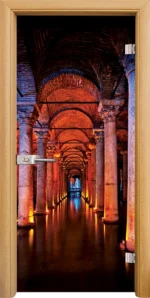Стъклена интериорна врата модел Print G 13-13 с каса Орех - Image 5