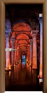 Стъклена интериорна врата модел Print G 13-13 с каса Орех - Image 3