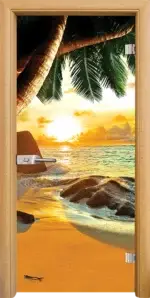 Стъклена интериорна врата модел Print G 13-14 с каса Венге - Image 5