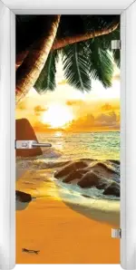Стъклена интериорна врата модел Print G 13-14 с каса Венге - Image 2
