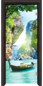 Стъклена интериорна врата модел Print G 13-15 с каса Златен дъб - Image 5