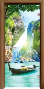 Стъклена интериорна врата модел Print G 13-15 с каса Златен дъб