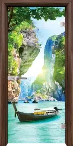 Стъклена интериорна врата модел Print G 13-15 с каса Златен дъб - Image 4