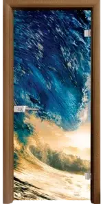 Стъклена интериорна врата модел Print G 13-19 с каса Светъл дъб - Image 2