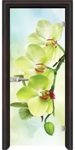 Стъклена интериорна врата модел Print G 13-3 с каса Бяла - Image 2