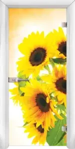 Стъклена интериорна врата модел Print G 13-4 с каса Орех - Image 3