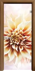 Стъклена интериорна врата модел Print G 13-5 с каса Бяла - Image 4