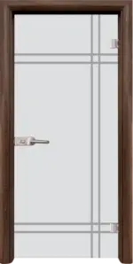 Стъклена интериорна врата модел Sand G 13-8 с каса Орех